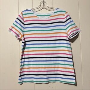Talbots Crewneck Stripe Shirt Multicolored Woman Size LP